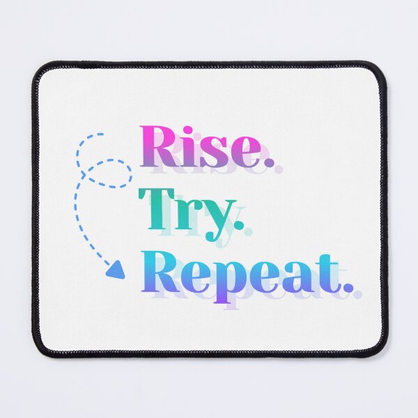 Item preview, Rise Try Repeat Motivational Quote T-shirt / Poster Design designed and sold by TeeTantra.