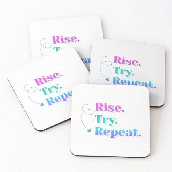 Item preview, Rise Try Repeat Motivational Quote T-shirt / Poster Design designed and sold by TeeTantra.