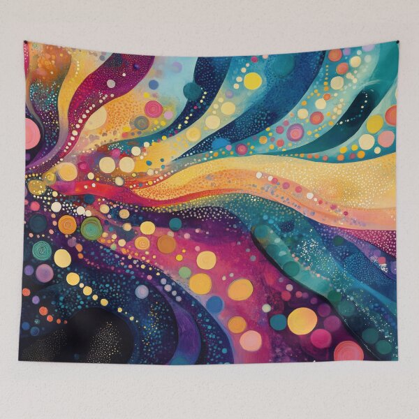 Item preview, Vibrant abstract art with swirls and dots designed and sold by anytka.