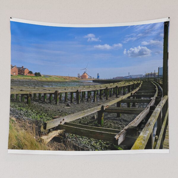 Item preview, The Old Wooden Staithes on the River Blyth  designed and sold by Violaman.