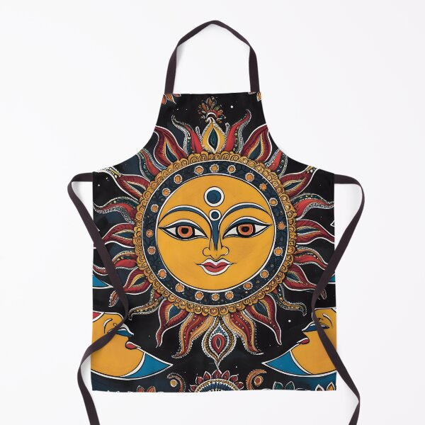 Item preview, A Madhubani Art Print of the Sun and Moon designed and sold by Haus Of K.