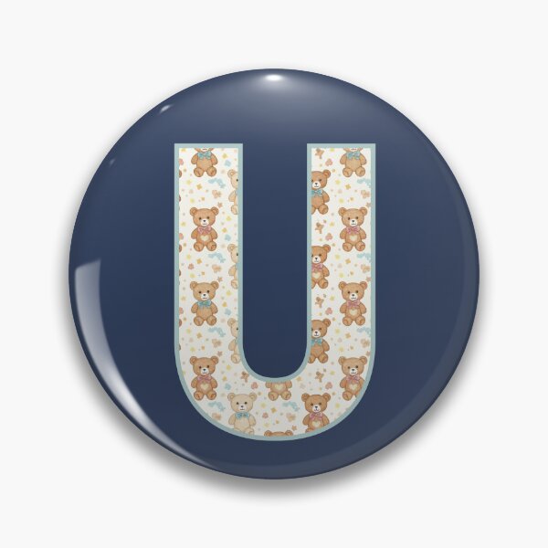 Item preview, Cute Teddy Bear Pattern Letter U Monogram designed and sold by rustyroofco.