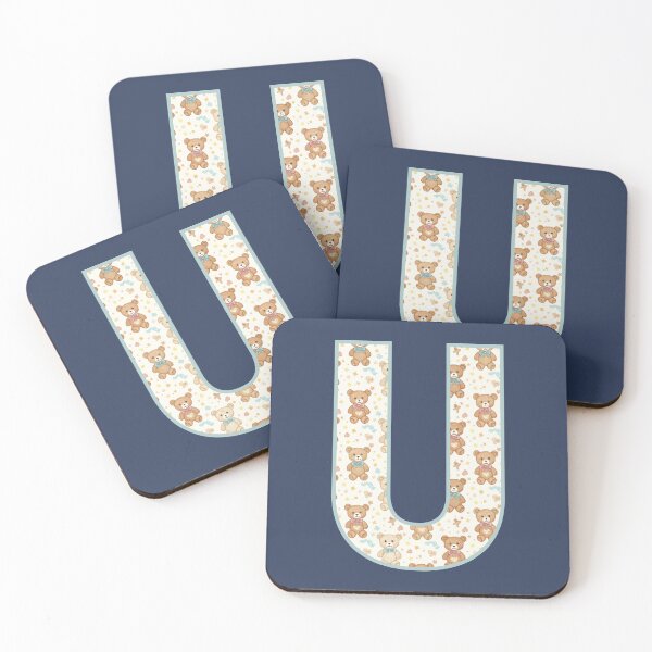 Item preview, Cute Teddy Bear Pattern Letter U Monogram designed and sold by rustyroofco.