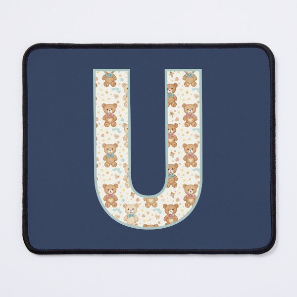 Item preview, Cute Teddy Bear Pattern Letter U Monogram designed and sold by rustyroofco.