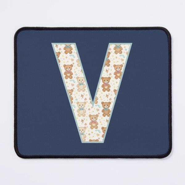 Item preview, CuteTeddy Bear Pattern Letter V Monogram designed and sold by rustyroofco.