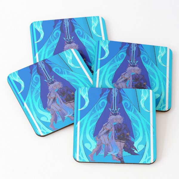 Item preview, Furina Focalors Neuvillette Hydro Archon Fontaine Stained Glass Tarot Card designed and sold by The-Marsh-Hare.