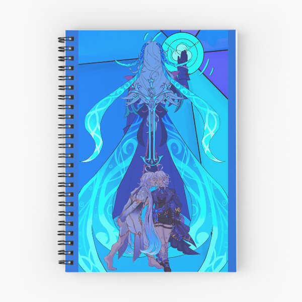 Item preview, Furina Focalors Neuvillette Hydro Archon Fontaine Stained Glass Tarot Card designed and sold by The-Marsh-Hare.