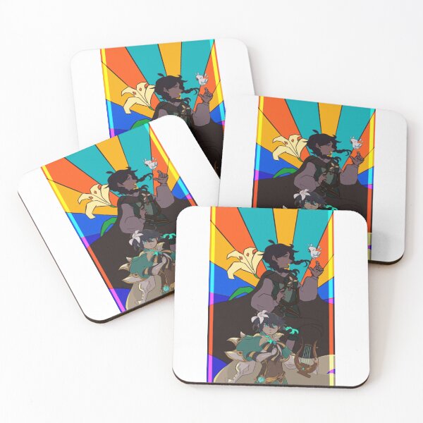 Item preview, Venti Anemo Archon Mondstadt Stained Glass Tarot Card designed and sold by The-Marsh-Hare.