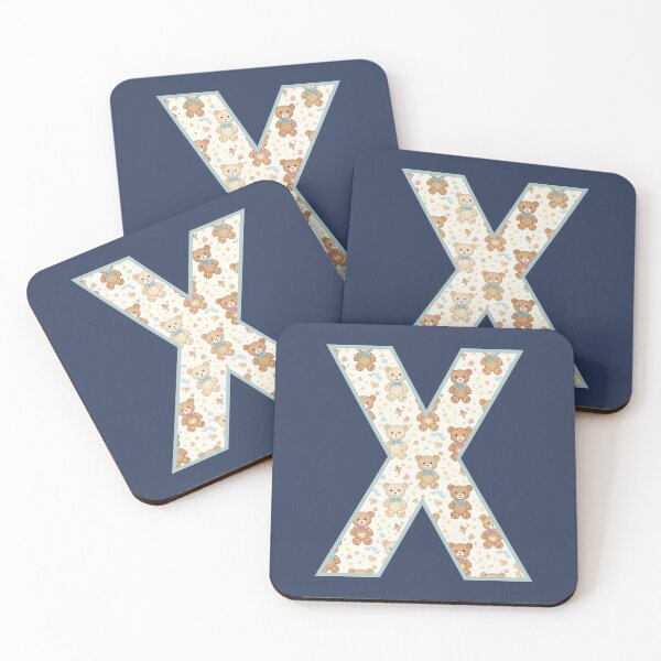 Item preview, Cute Teddy Bear Pattern Letter X Monogram designed and sold by rustyroofco.