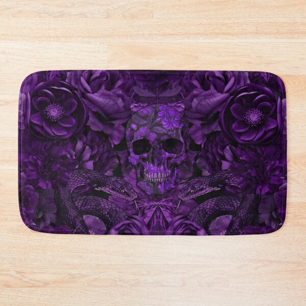 Item preview, Baroque Flower Skull And Snake Opulence Deep Purple designed and sold by artsandsoul.