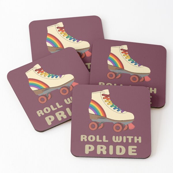 Item preview, Roll With Pride Retro Rainbow Roller Skates designed and sold by asel1968.