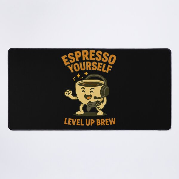 Item preview, Espresso Yourself – Level Up Brew Coffee Gamer Tee designed and sold by Camp Chaos by Wharf Wreckers.