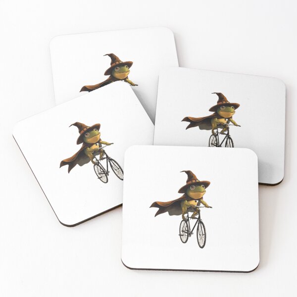 Item preview, Vintage Frog on Bicycle with Wizard Hat and Cape – Whimsical Magical Illustration designed and sold by TheMysticNook.