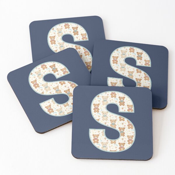 Item preview, Cute Teddy Bear Pattern Letter S Monogram designed and sold by rustyroofco.