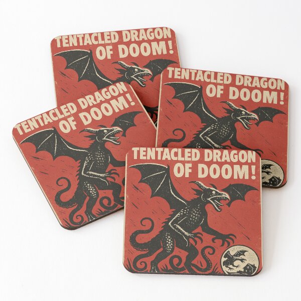 Item preview, Snallygaster – Tentacled Dragon Vintage Tabloid Cryptid Design designed and sold by Folk Bestiary.