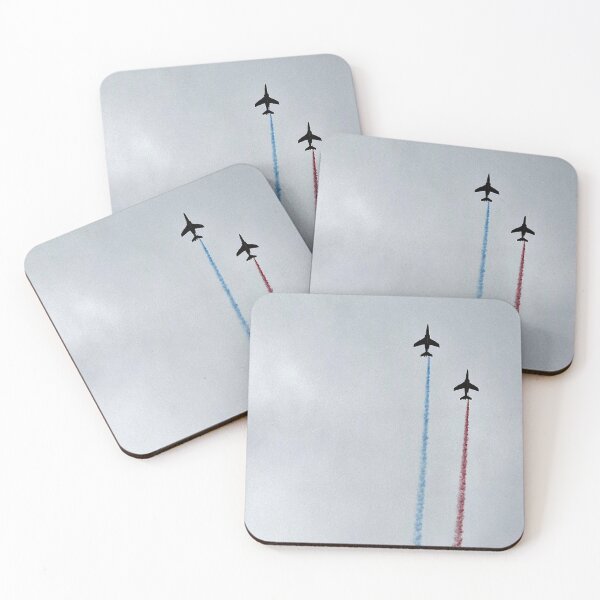 Item preview, Jets Flying with Red and Blue Smoke Trails designed and sold by MINDS-DARK-DOT.