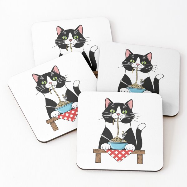 Item preview, Cute Cartoon Cat Eating Spaghetti designed and sold by Apex Designs.