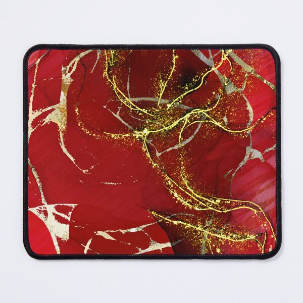 Item preview, Crimson Passion – Red Abstract with Golden Veins designed and sold by SANNYSTAM.