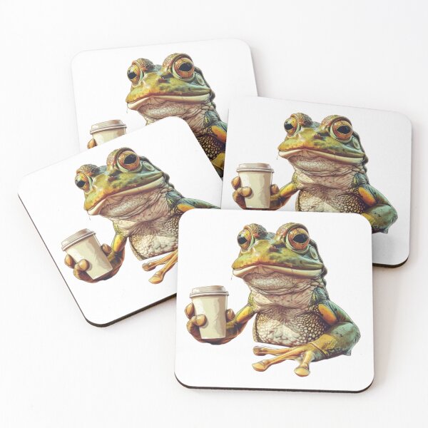 Item preview, “Grumpy Coffee Frog” designed and sold by AlexLineArt.