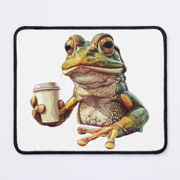 Item preview, “Grumpy Coffee Frog” designed and sold by AlexLineArt.