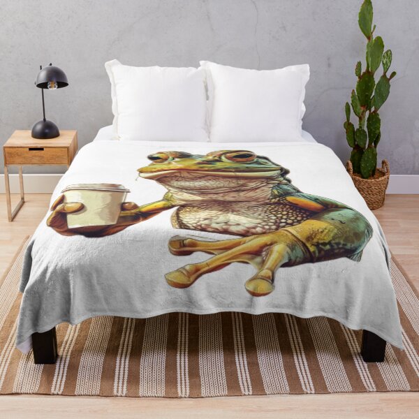 Item preview, “Grumpy Coffee Frog” designed and sold by AlexLineArt.