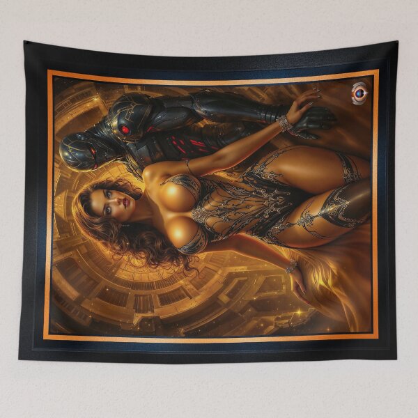 Item preview, Portrait Of Melatori and Her Melatoid Guardian Mesmerizing AI Concept Art by Xzendor7 designed and sold by Xzendor7 Digital Art Creations.