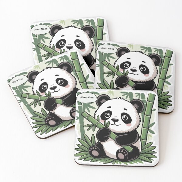 Item preview, Nom Nom Panda Eating Bamboo Sticker | Cute Kawaii Panda Sticker designed and sold by ArtoraGallery.