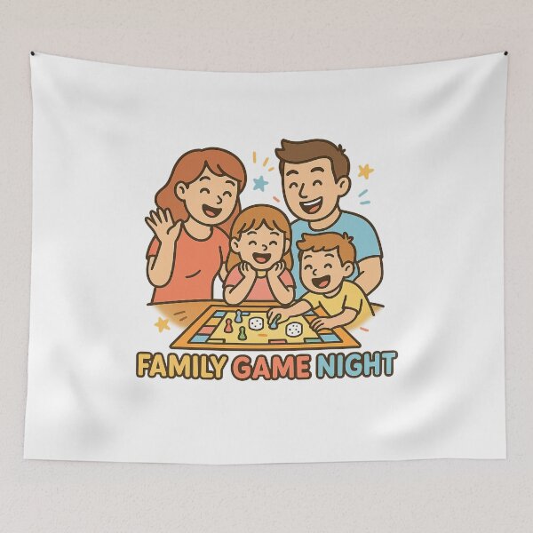 Item preview, Family Game Night Fun Cartoon designed and sold by Design Express.