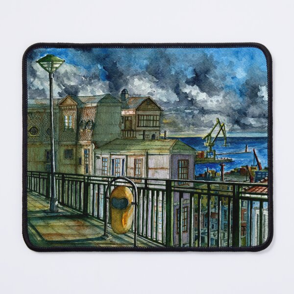 Item preview, Late Afternoon in Valparaíso, Before the Storm (Watercolor) designed and sold by Metalbizarrox.