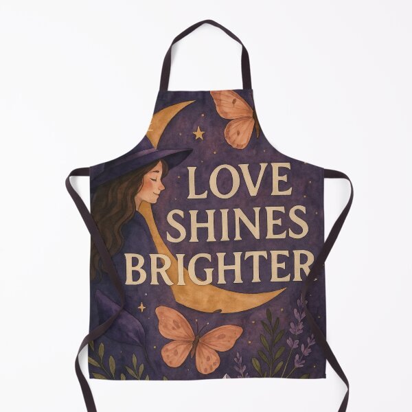 Item preview, Love Shines Brighter – Magical Moon Witch Watercolor Art designed and sold by jolille.