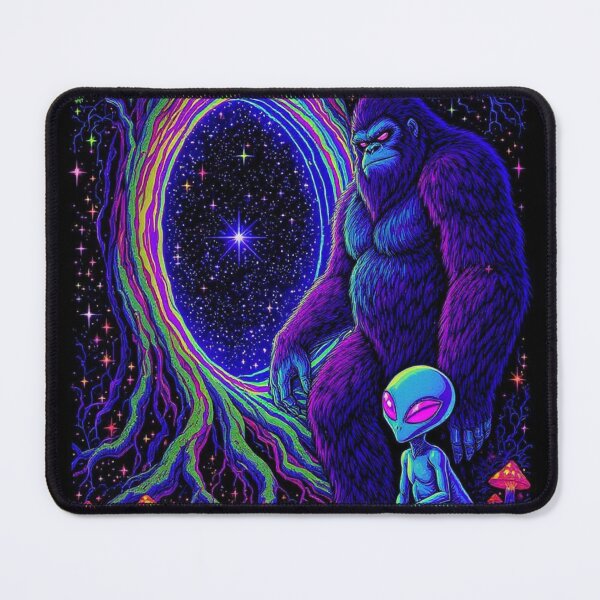 Item preview, Bigfoot's Psychedelic Forest Black Light Poster designed and sold by CleverCulture.