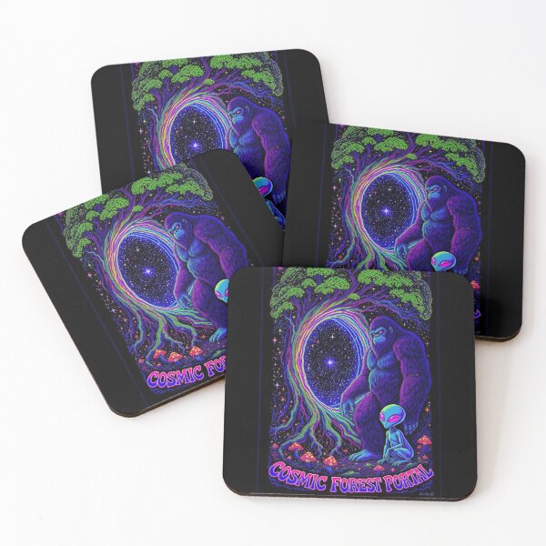 Item preview, Bigfoot's Psychedelic Forest Black Light Poster designed and sold by CleverCulture.