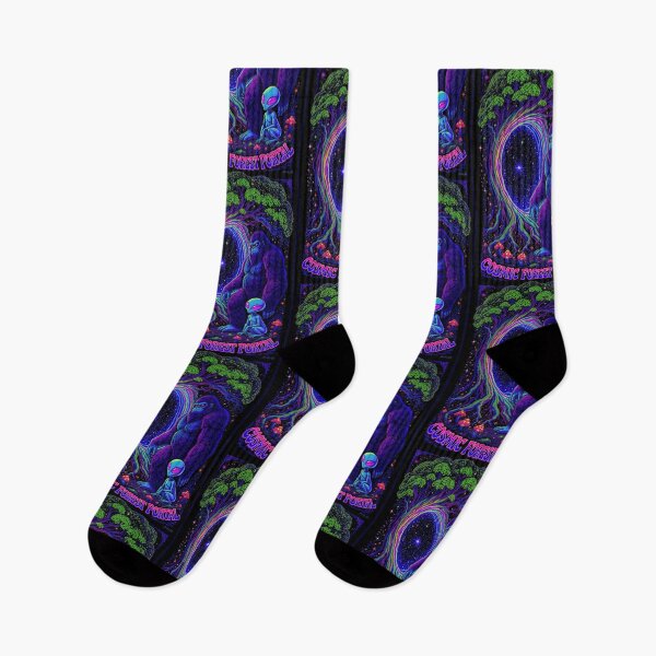 Item preview, Bigfoot's Psychedelic Forest Black Light Poster designed and sold by CleverCulture.