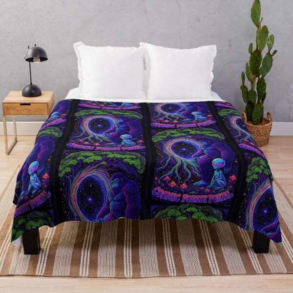 Item preview, Bigfoot's Psychedelic Forest Black Light Poster designed and sold by CleverCulture.