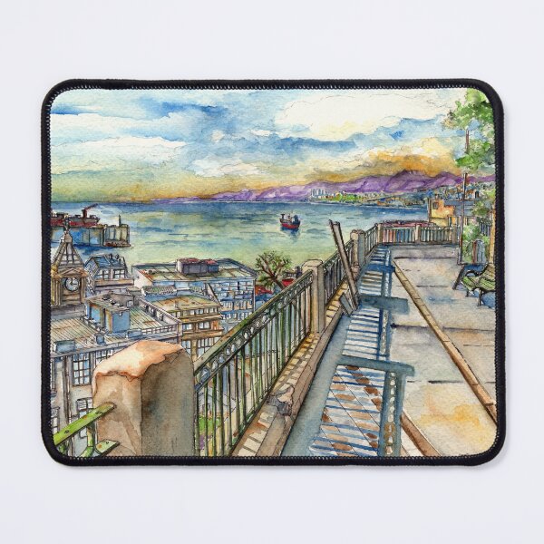 Item preview, Watercolor of Paseo Gervasoni, Valparaíso designed and sold by Metalbizarrox.
