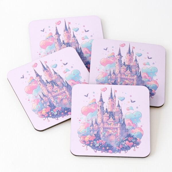 Item preview, Magical dreamy pink princess castle in the clouds designed and sold by WoollenLlama.