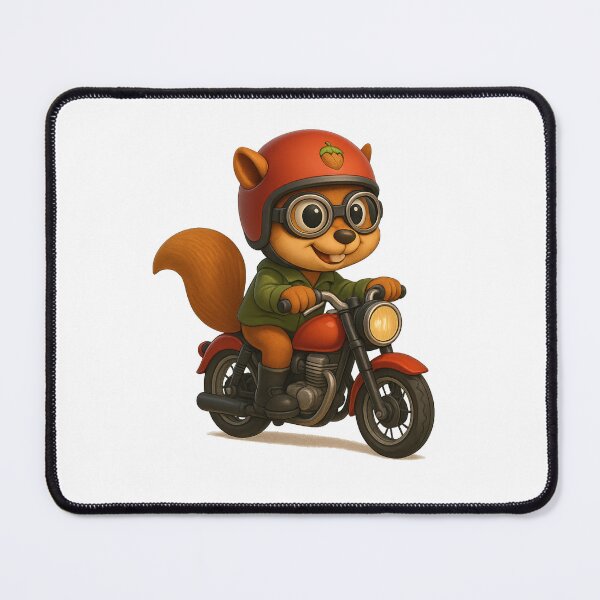 Item preview, Cool Biker Squirrel – 3D Cartoon Motorcycle Rider designed and sold by SmailysTo.