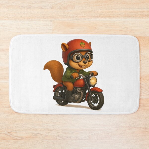 Item preview, Cool Biker Squirrel – 3D Cartoon Motorcycle Rider designed and sold by SmailysTo.