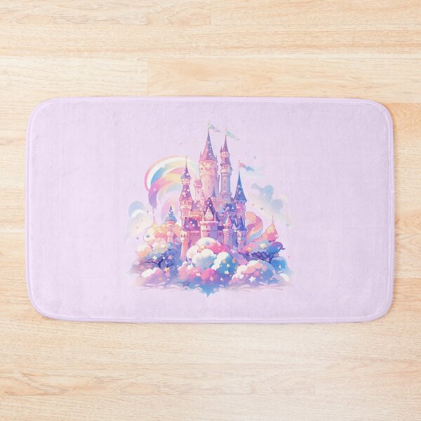 Item preview, Magical dreamy pink princess castle in the clouds designed and sold by WoollenLlama.