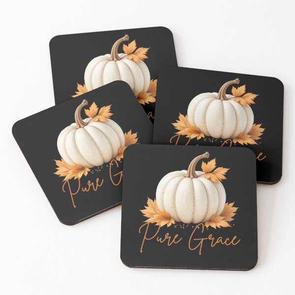 Item preview, Pure Grace – Elegant White Pumpkin with Gold Leaves designed and sold by Illustrated Faith.