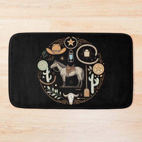 Item preview, Cutting Horse Collage – Vintage Western Rodeo Line Art Design designed and sold by VividOrganica.