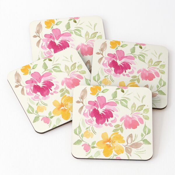 Item preview, Loose Watercolor Florals - Hand Painted - Pink and Yellow designed and sold by Terri Conrad.