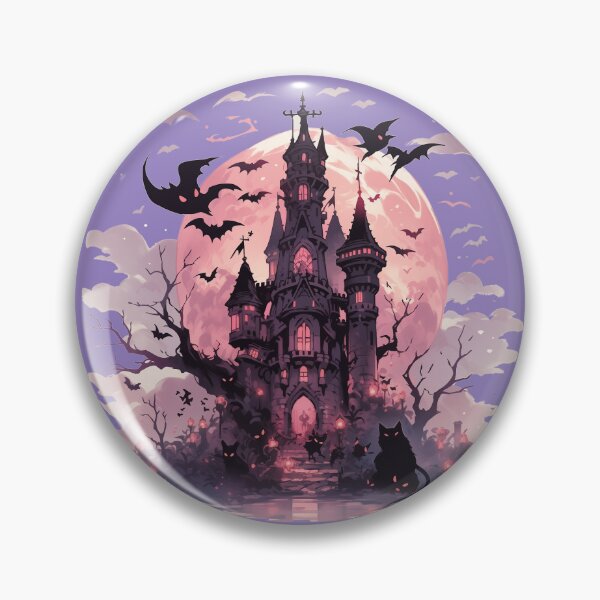 Item preview, Magical spooky castle with bats and black cats  designed and sold by WoollenLlama.