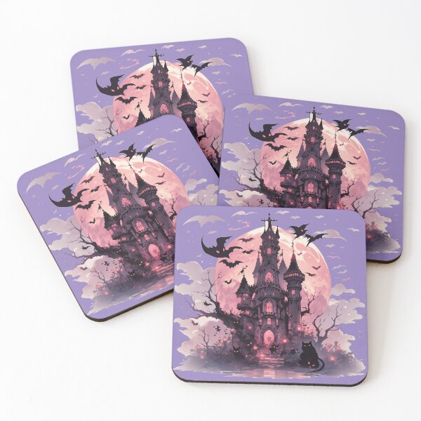 Item preview, Magical spooky castle with bats and black cats  designed and sold by WoollenLlama.