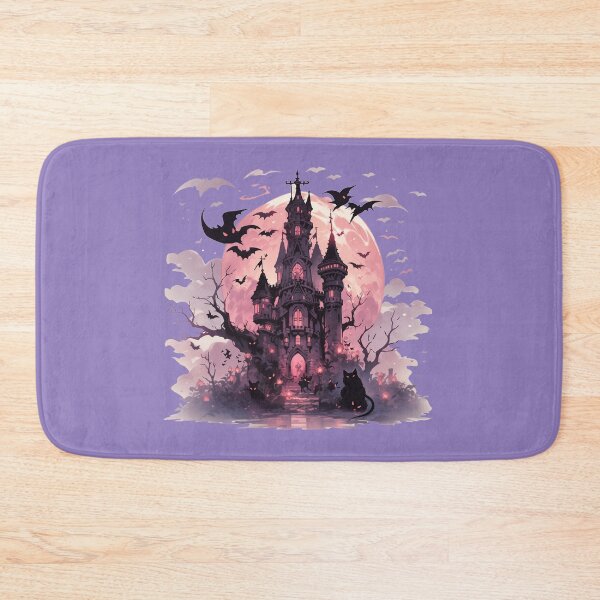 Item preview, Magical spooky castle with bats and black cats  designed and sold by WoollenLlama.