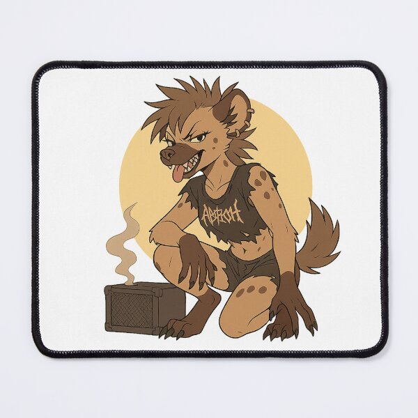 Item preview, Punk Hyena Snarl – Fierce Furry Rock Art designed and sold by CaliLuminos.