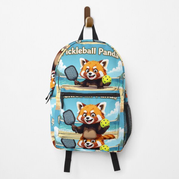 Item preview, pickleball red panda action ready cute cartoon design designed and sold by SmashingDeals.
