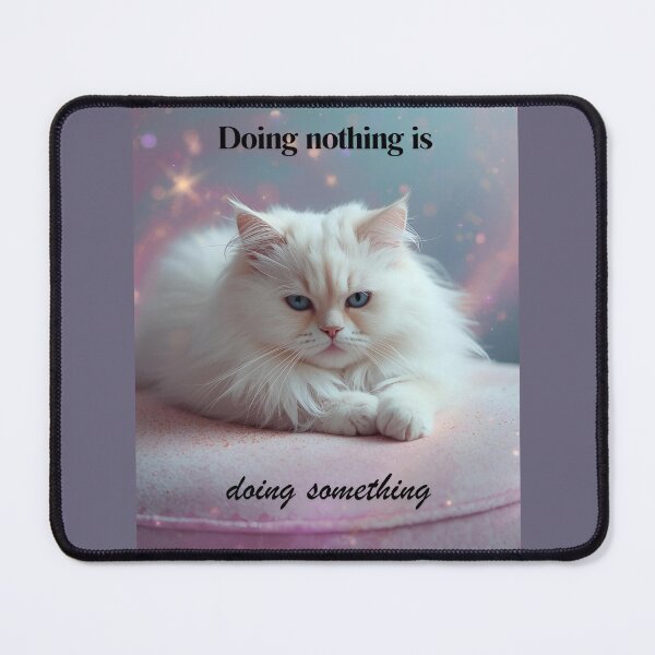 Item preview, Cute Relaxed Cat Illustration with Mindful Quote designed and sold by TheDreamAtelier.