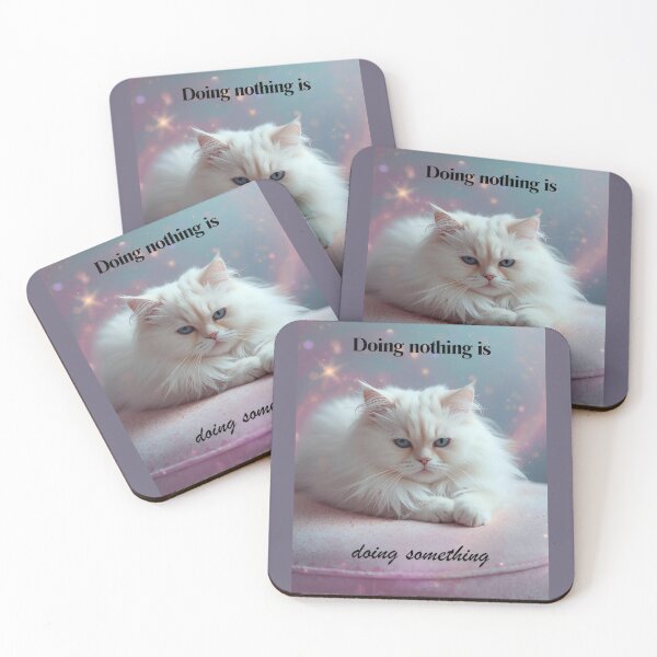 Item preview, Cute Relaxed Cat Illustration with Mindful Quote designed and sold by TheDreamAtelier.