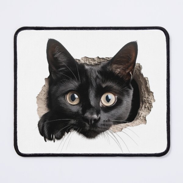 Item preview, Cute cat peeking out of a cracked wall. Whimsical 3D Kitty designed and sold by Nextstep Design.